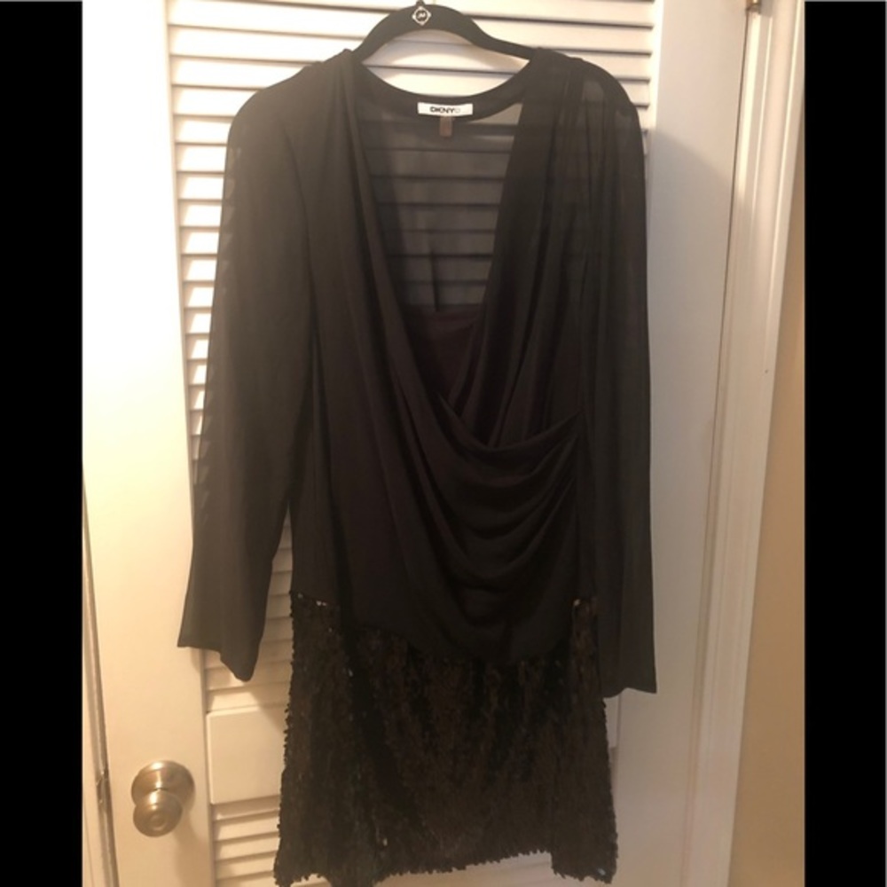 DKNY Onyx Sequins Dress
